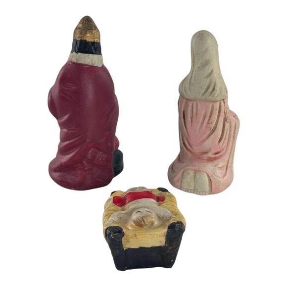 Vintage Hand-Painted Bisque Mini Nativity Figurines Christmas Decor - Picture 4 of 13